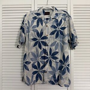 Tommy Bahama Hawaiian Shirt Floral Casual Silk Button Down Shirt Parrothead